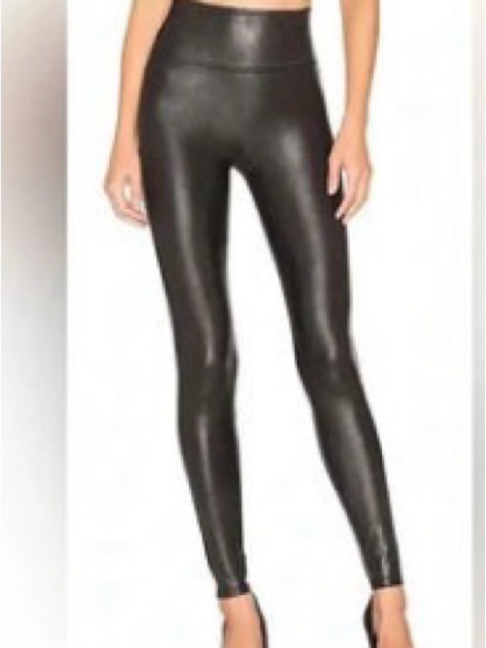Spanx S/P $98 metallic charcoal black leggings NEW WITH TAGS